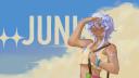 Discovery splash banner for juni 🍙 .anime .social .gaming Discord server