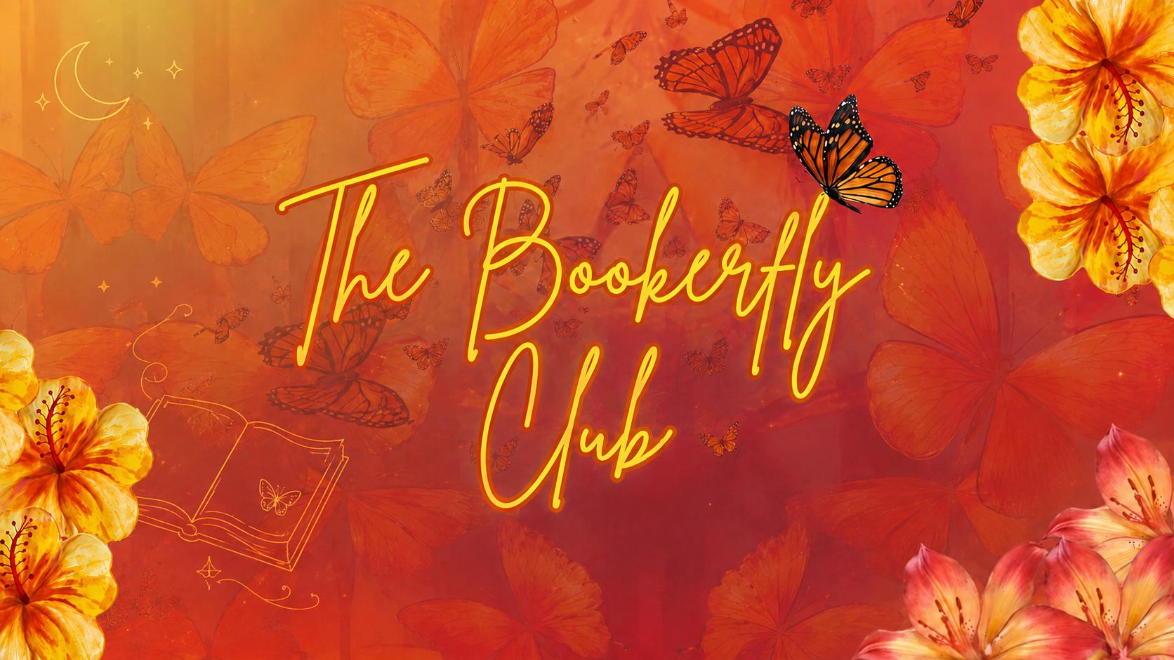 Discovery splash banner for The Bookerfly Club Discord server