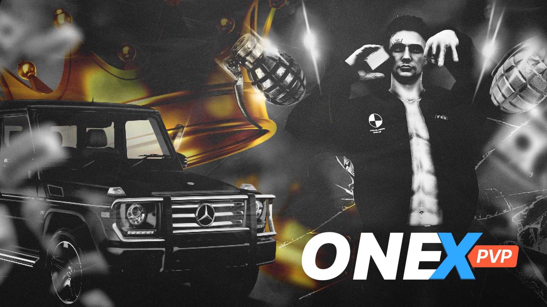 Discovery splash banner for OneX PvP Discord server