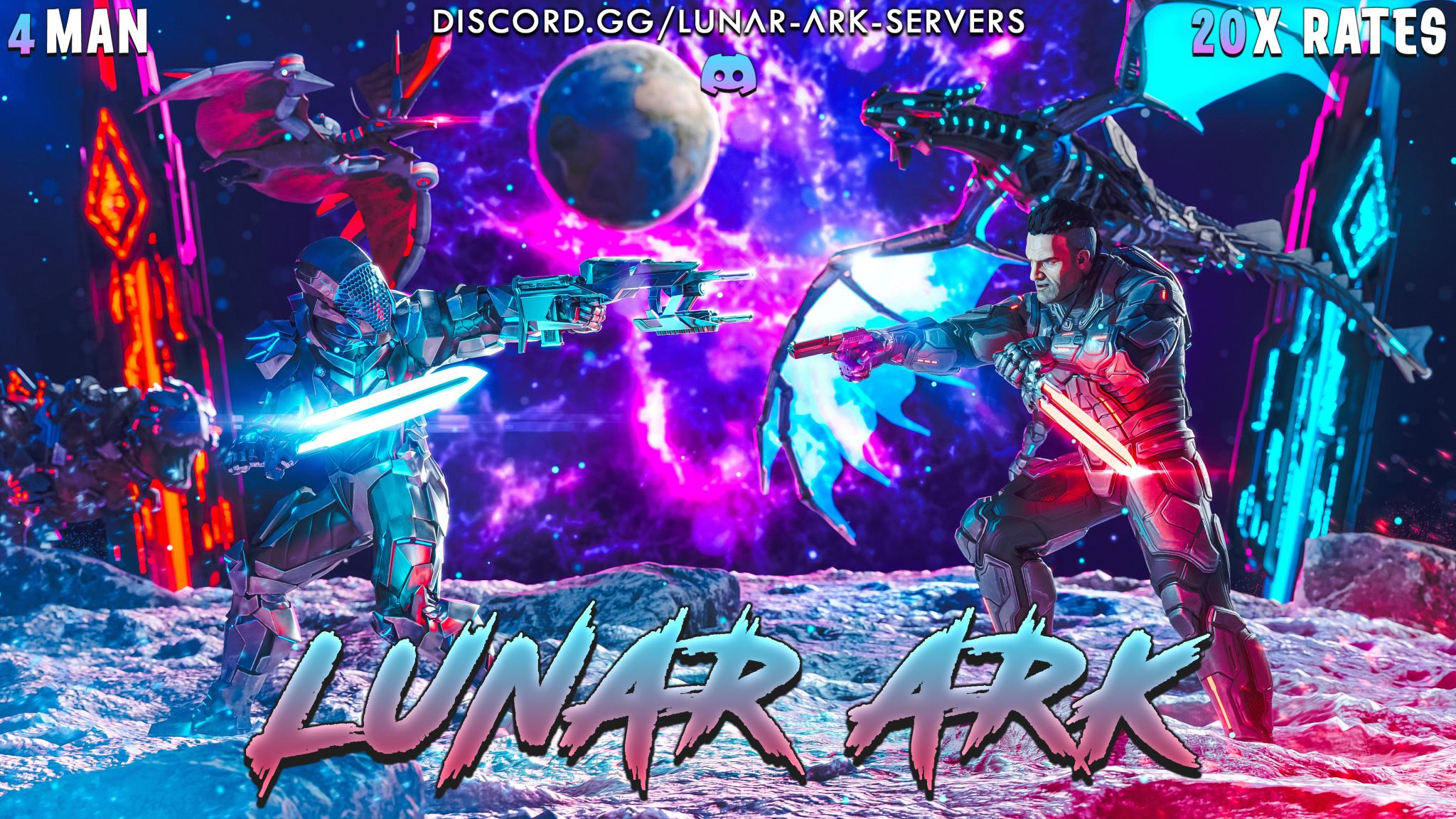 Discovery splash banner for LunarARKServers Discord server