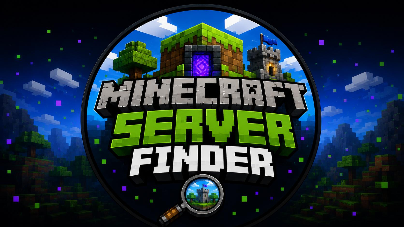 Discovery splash banner for Minecraft Server Finder Discord server