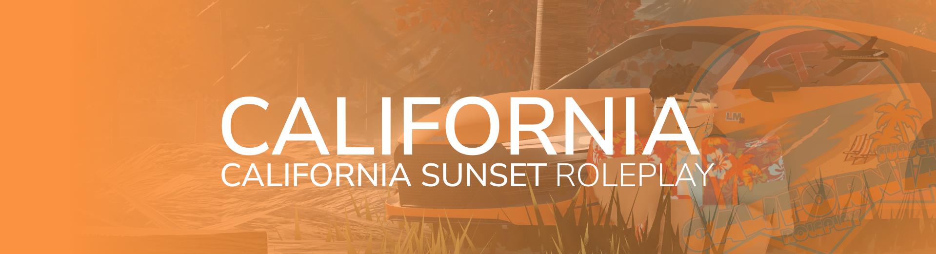 Discovery splash banner for 🏄・California Sunset Roleplay Discord server