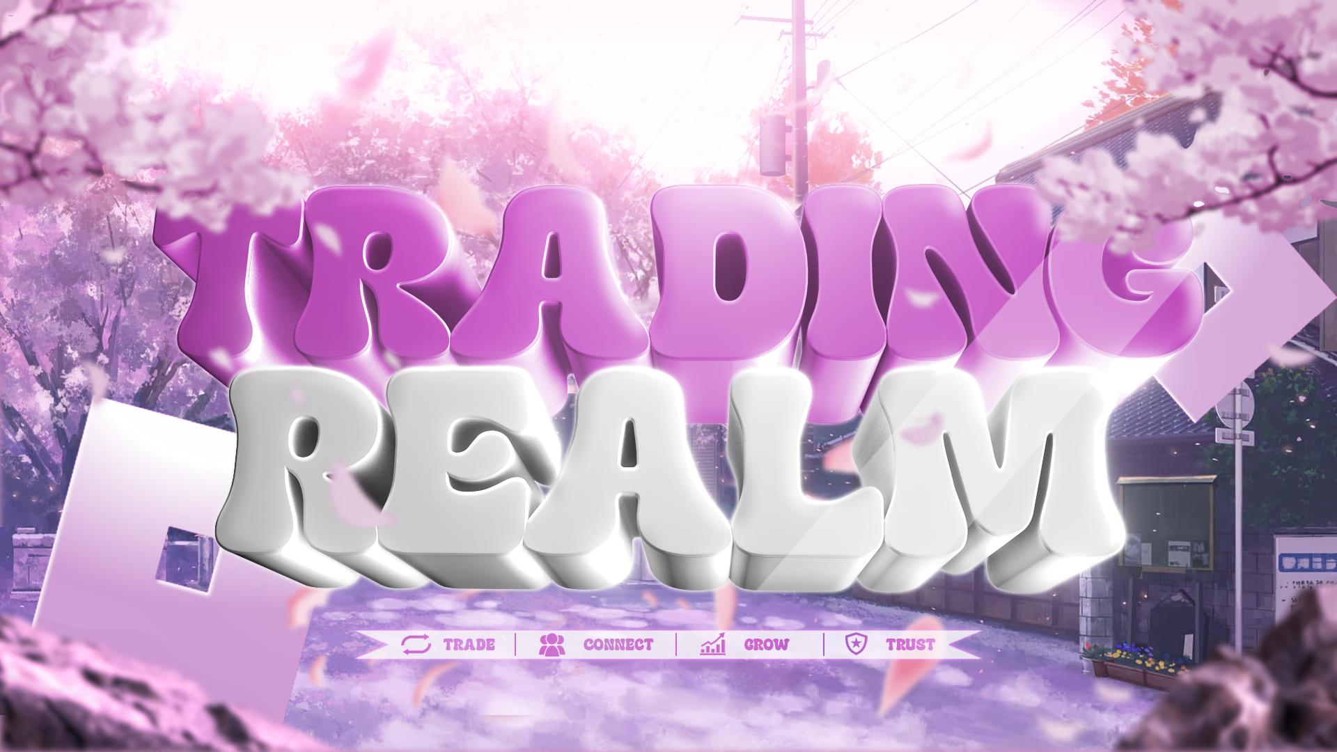 Discovery splash banner for Trade Realm ・ MM2 / JB / SAB Discord server