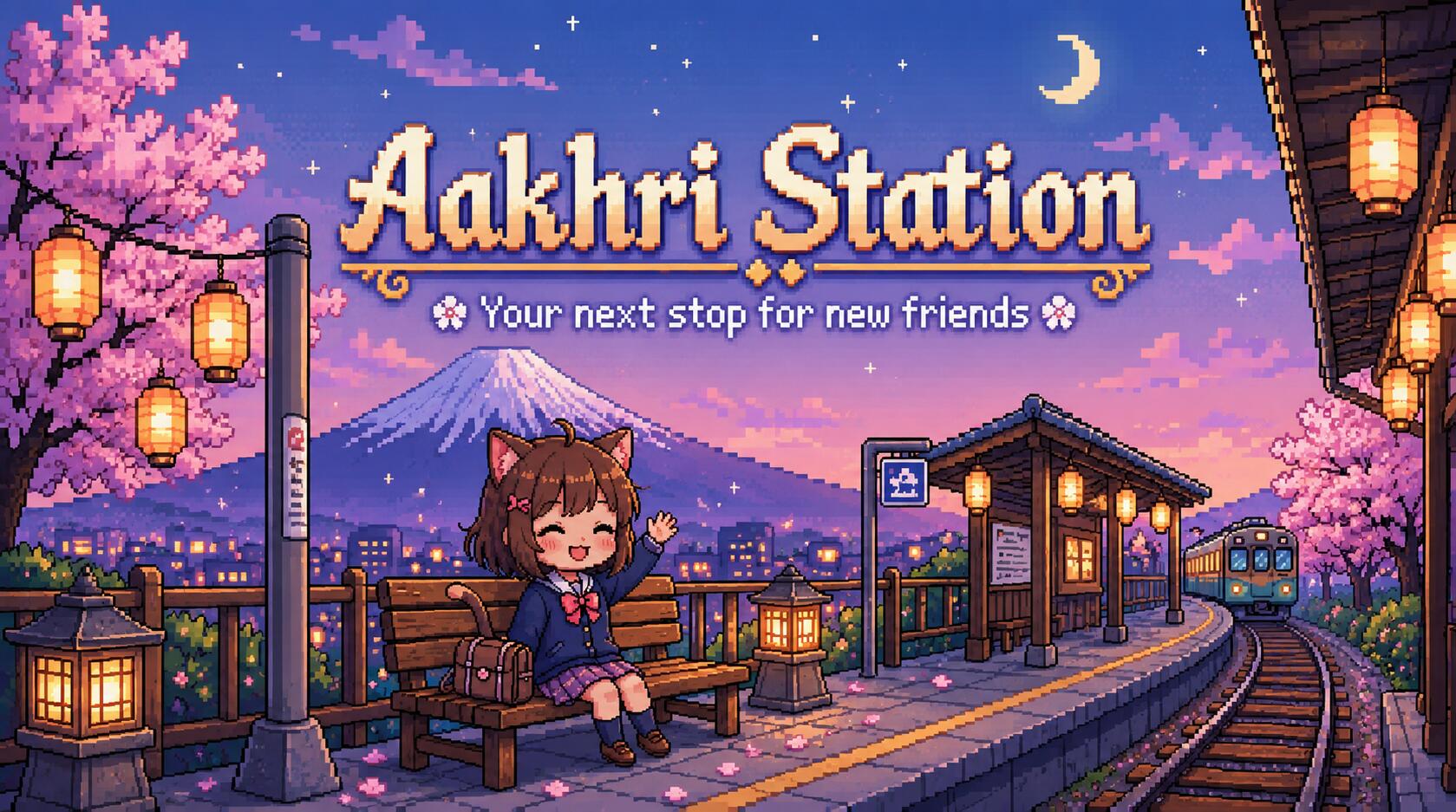 Discovery splash banner for The Aakhri Station | Hangout . Voice Chat . Indian . India . Guild Tags . Social . VC . Friends Discord server