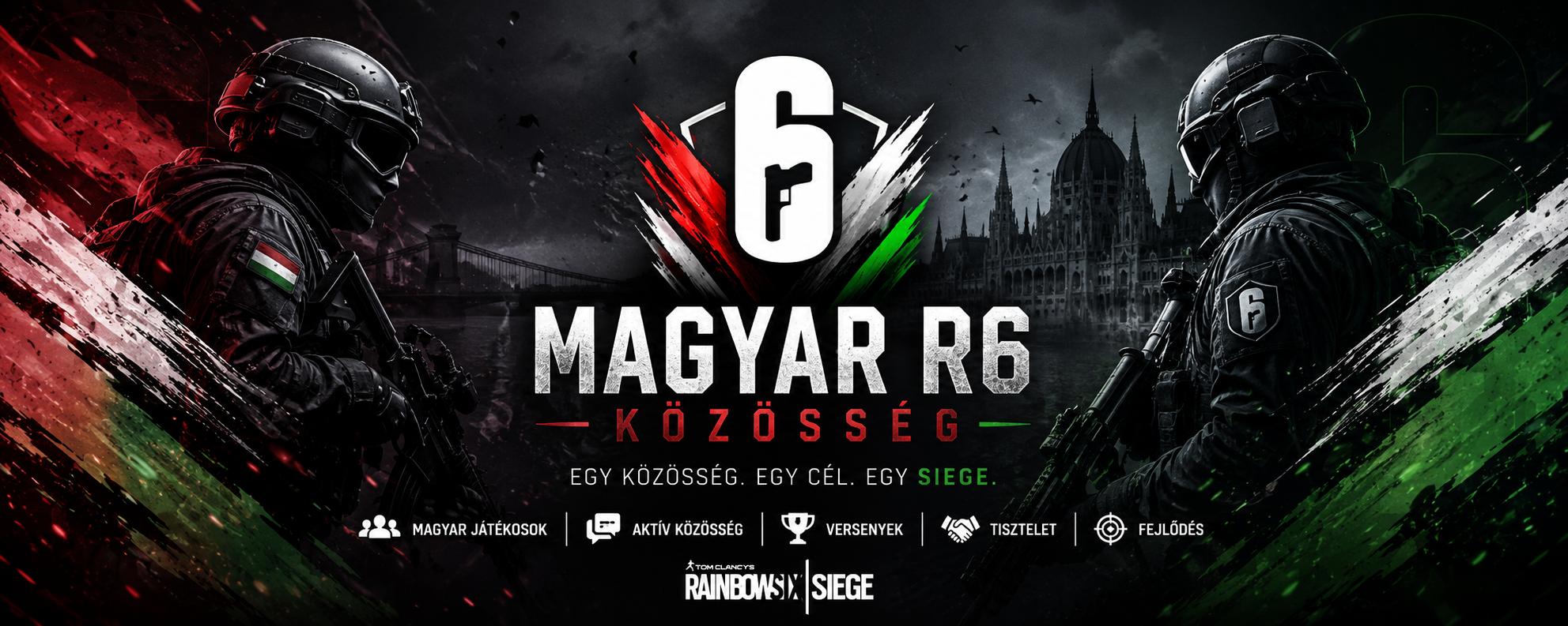Discovery splash banner for 🎯 Magyar | Tom Clancy's Rainbow Six Siege Közösség 💥 Discord server
