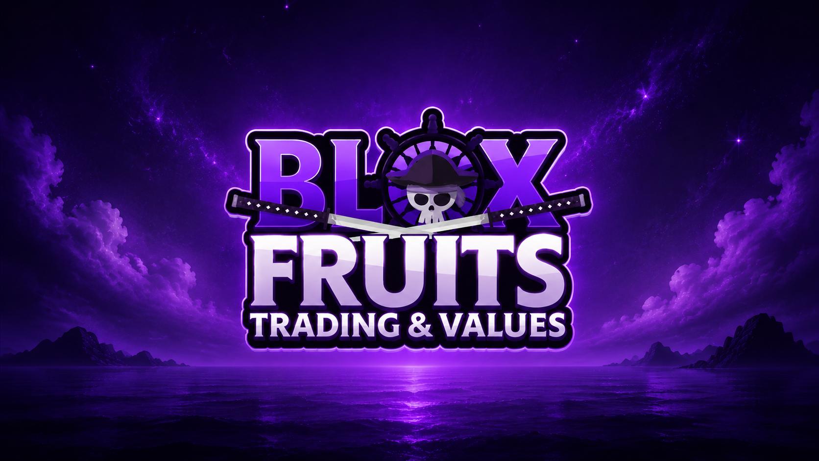 Discovery splash banner for Blox Fruits Trading Server | Stocks & Values Discord server