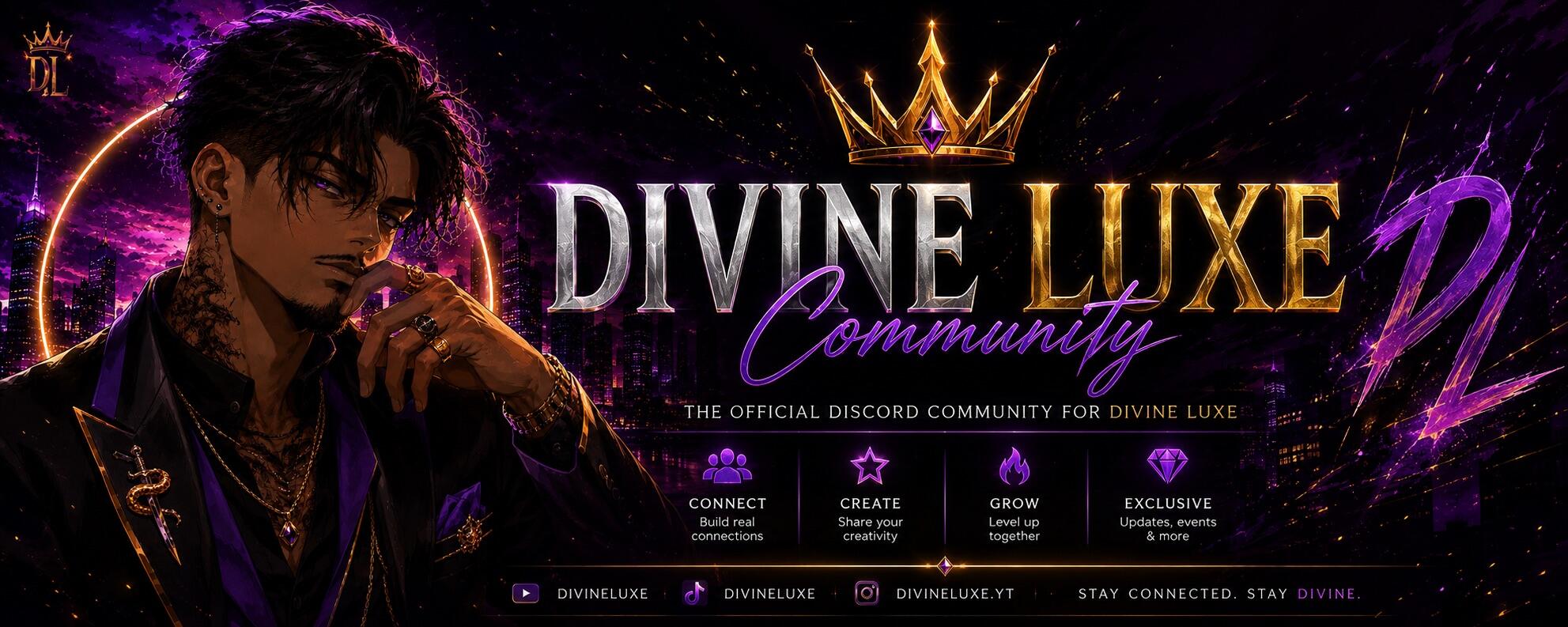 Discovery splash banner for Divineluxe’s Server Discord server