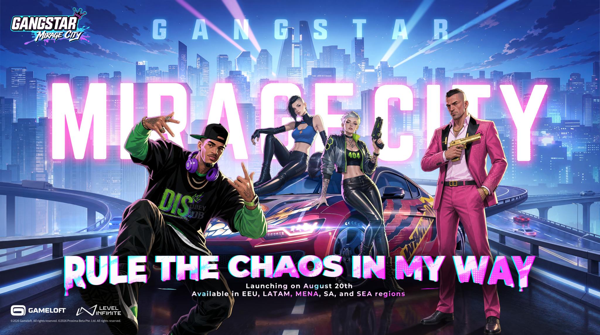 Discovery splash banner for Gangstar Mirage City Official Discord server