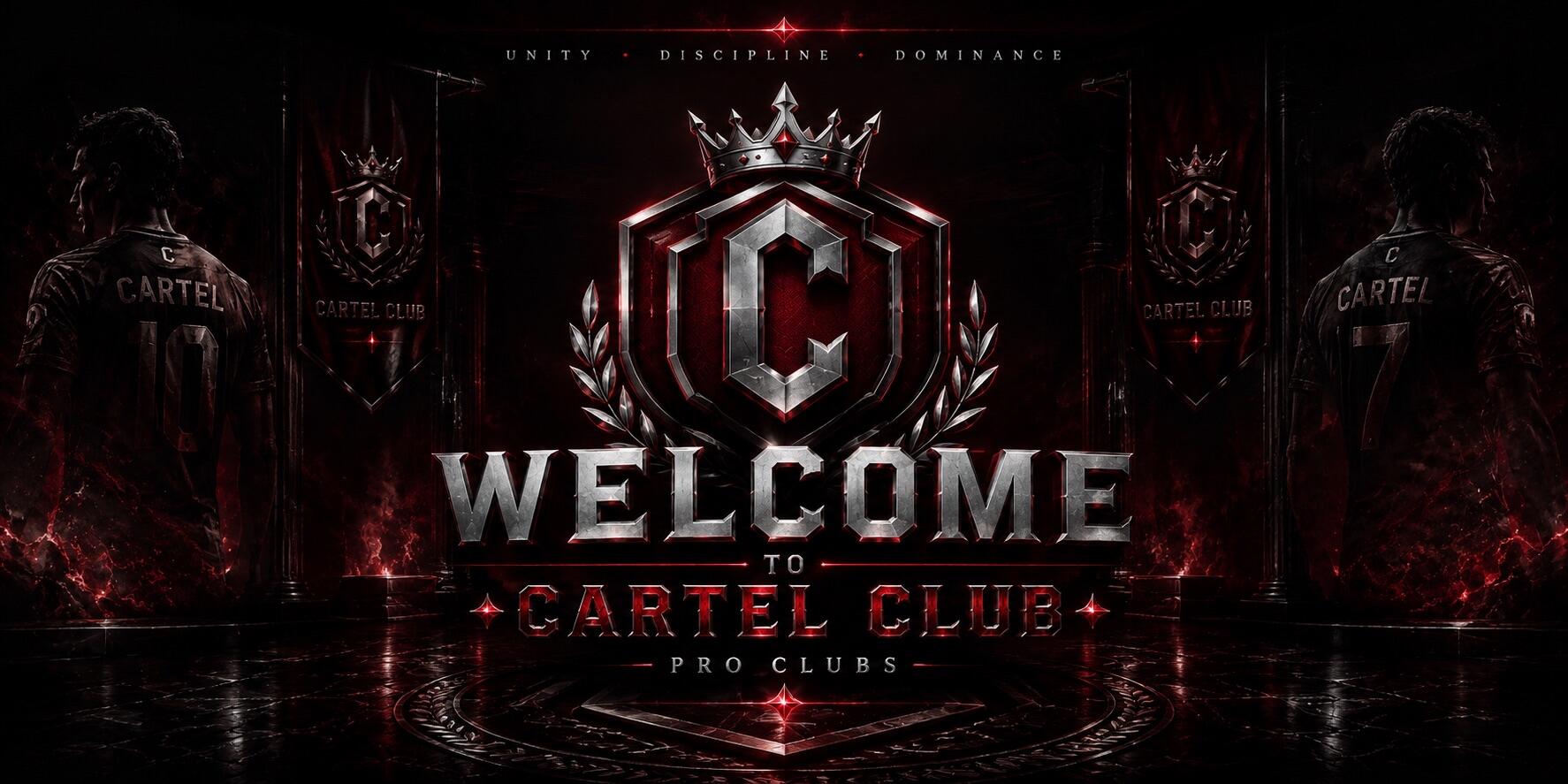 Discovery splash banner for Cartel Club Discord server