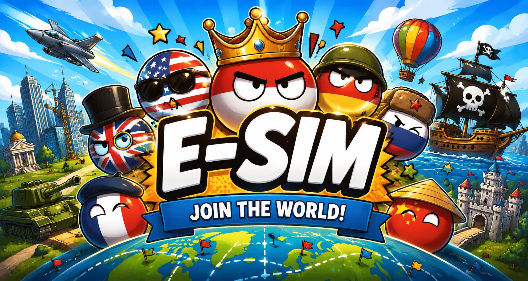 Discovery splash banner for e-Sim: World Simulator Discord server