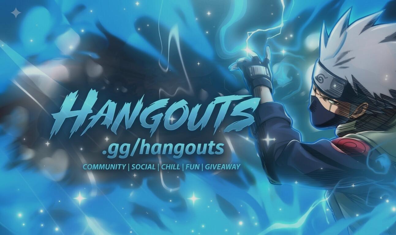 Discovery splash banner for Hangouts | Social • Active • Chill • VC • Voice Chat • Anime • Gaming Discord server
