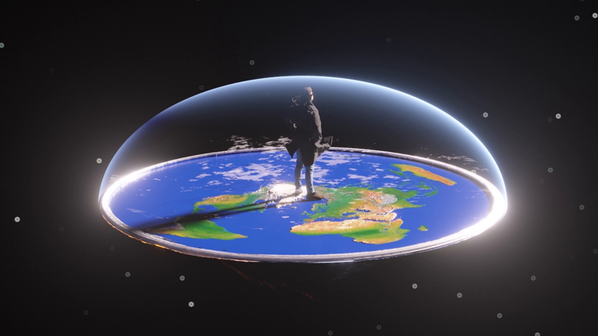 Discovery splash banner for Feminist Flat Earth Center Discord server