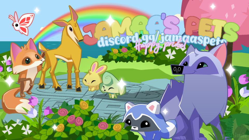 Discovery splash banner for jamaa's pets! ⟢ ˙ ̟ Discord server