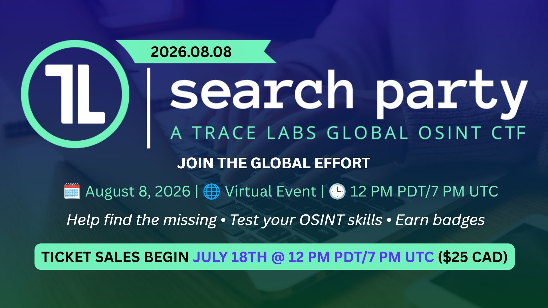 Discovery splash banner for Trace Labs Discord server