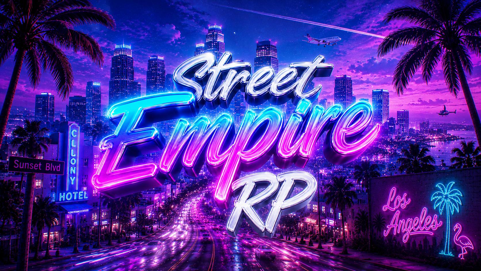 Discovery splash banner for Street Empire RP (Coming Soon) Discord server
